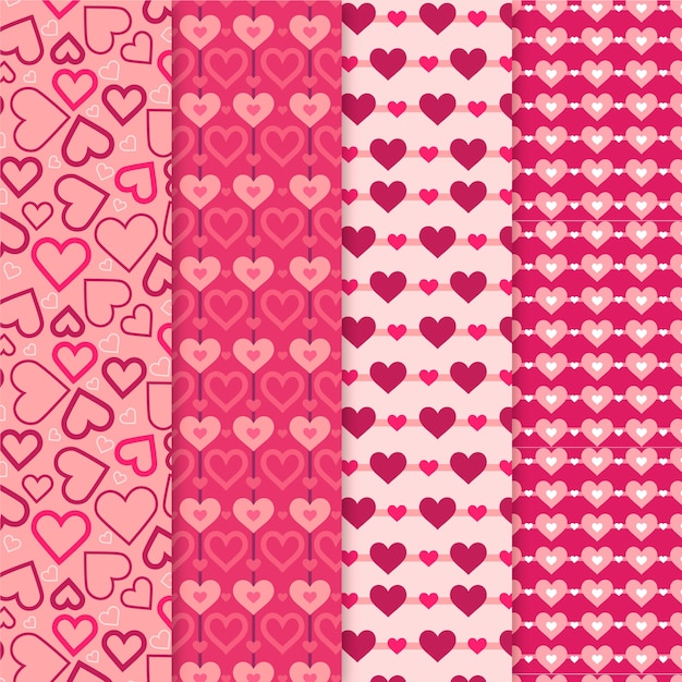 Platte Valentijnsdag patroon pack