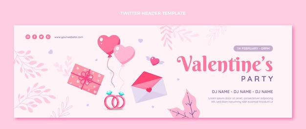 Platte valentijnsdag twitter header