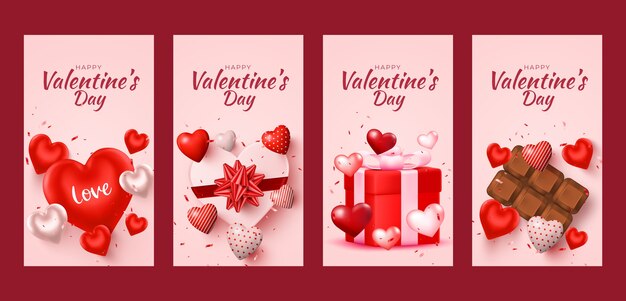 Platte valentijnsdagviering instagram verhalencollectie
