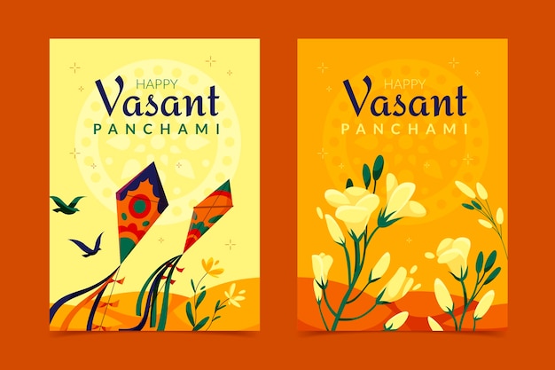 Platte vasant panchami wenskaarten collectie