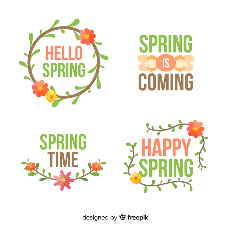 Gratis Vector platte veer label set