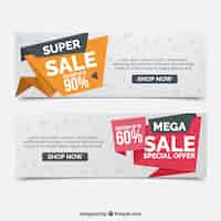 Gratis vector platte verkoop banners