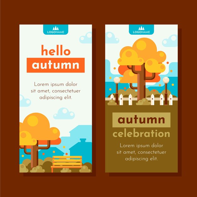 Platte verticale banners voor herfstfeest
