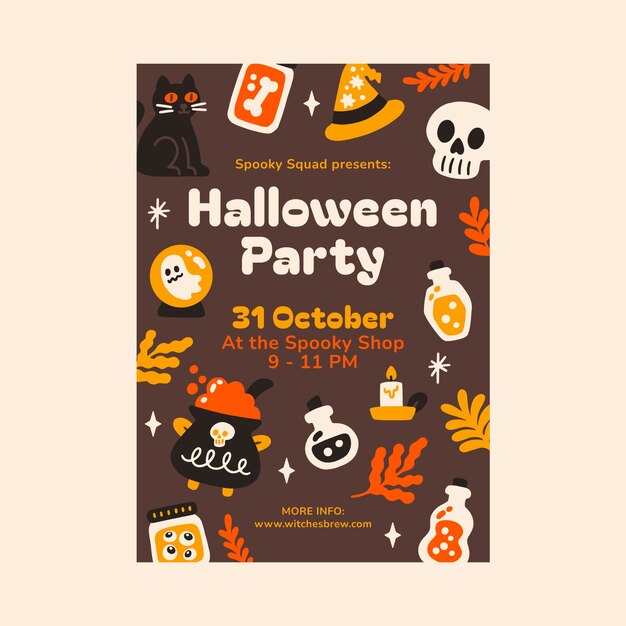 Platte verticale poster sjabloon voor halloween viering