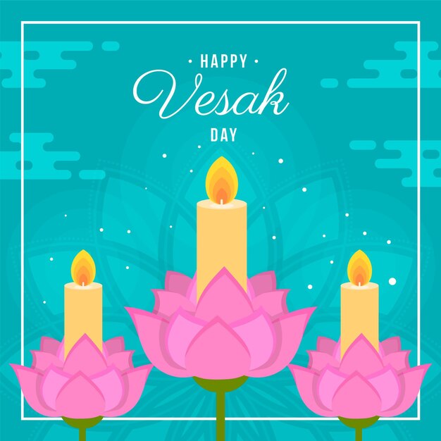 Platte vesak dag illustratie