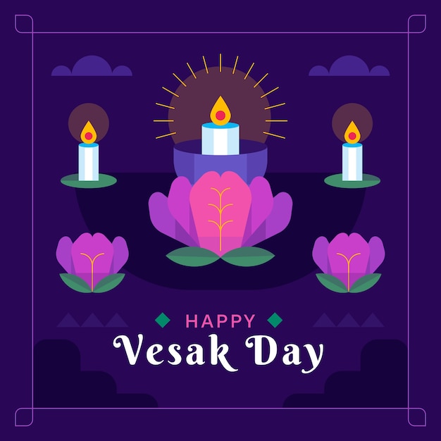 Platte vesak illustratie