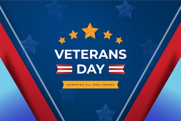 Gratis vector platte veteranendag achtergrond