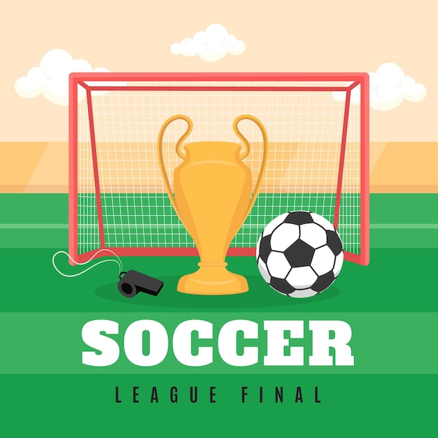 Platte voetbal league finale illustratie