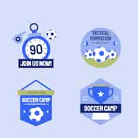 Gratis vector platte voetballabels collectie