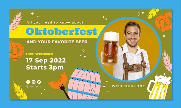 Platte webinar-sjabloon voor oktoberfest-festival