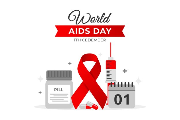 Platte wereld aids dag achtergrond