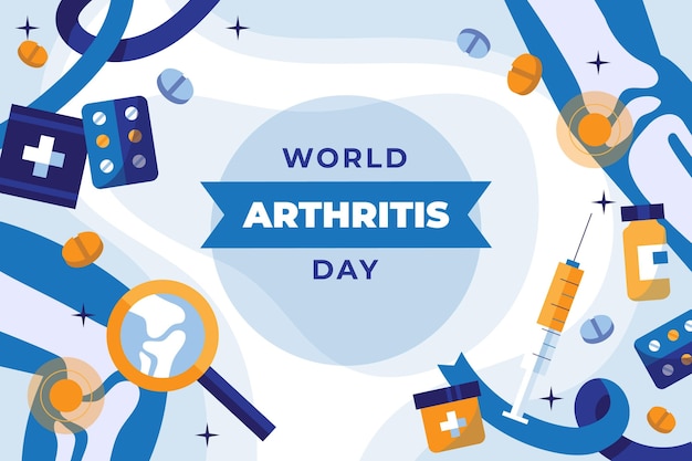 Platte wereld artritis dag achtergrond