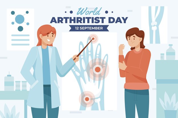 Platte wereld artritis dag achtergrond