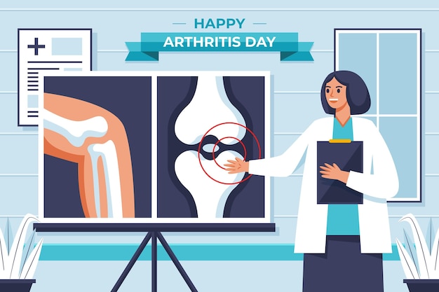 Platte wereld artritis dag achtergrond