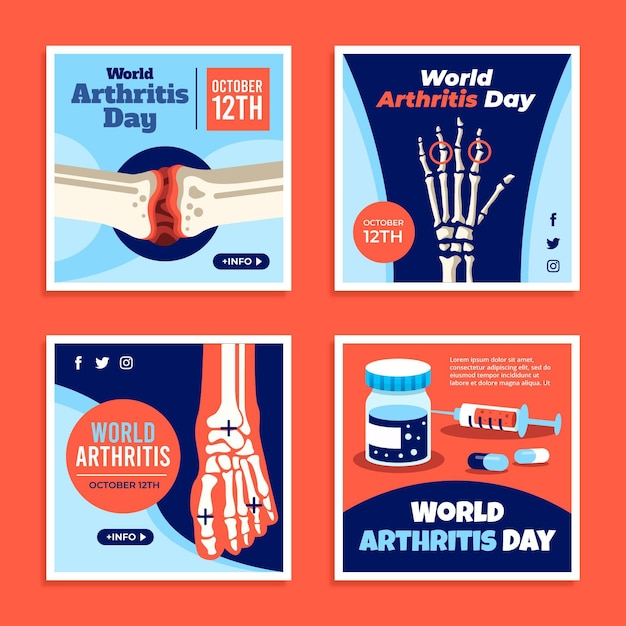 Platte wereld artritis dag instagram posts collectie