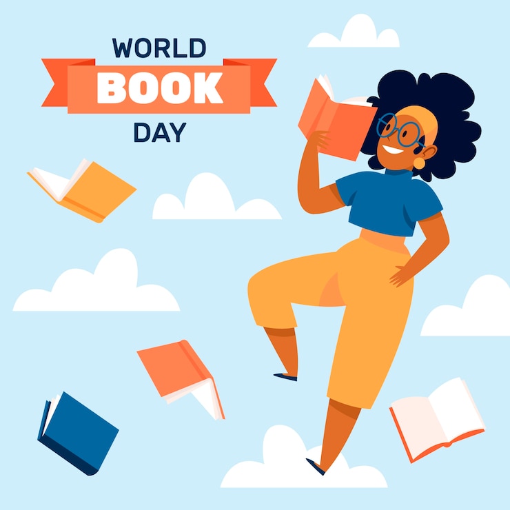Gratis Vector platte wereld boek dag illustratie