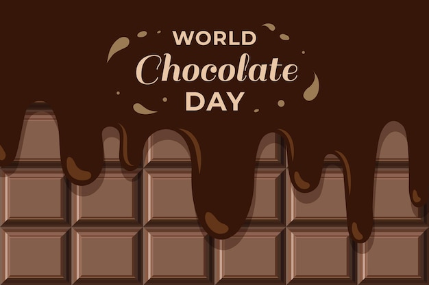 Gratis vector platte wereld chocolade dag illustratie