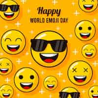 Gratis vector platte wereld emoji dag illustratie