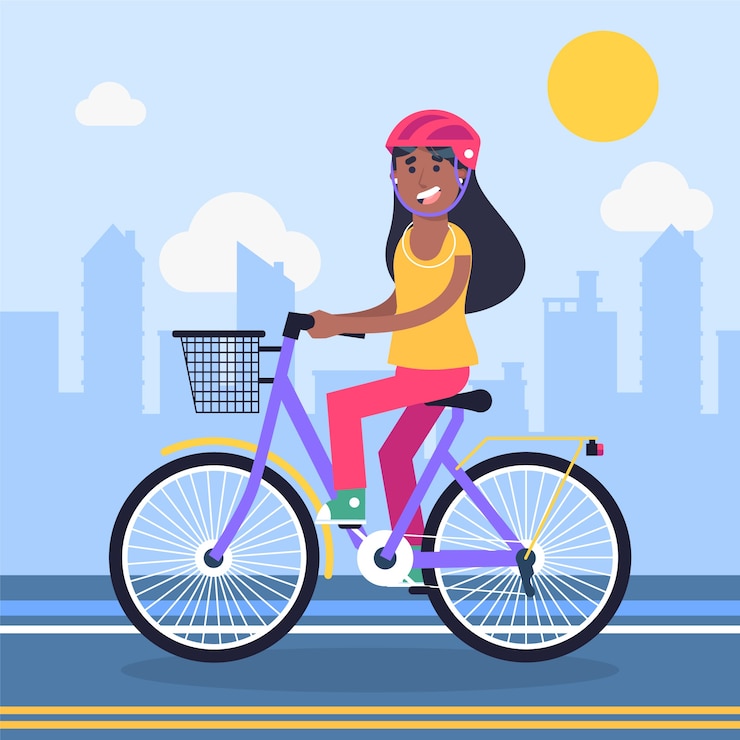 Gratis Vector platte wereld fiets dag illustratie