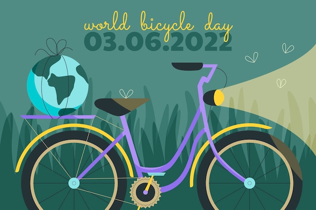 Platte wereld fietsdag achtergrond