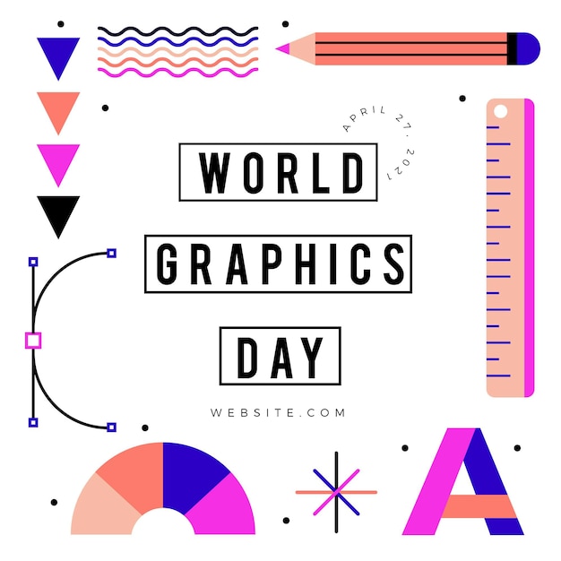 Platte wereld grafische dag illustratie