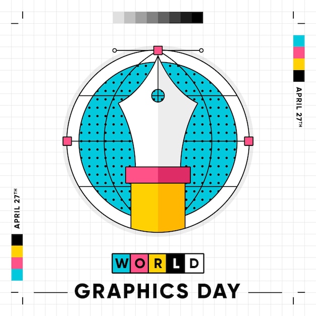 Gratis vector platte wereld grafische dag illustratie