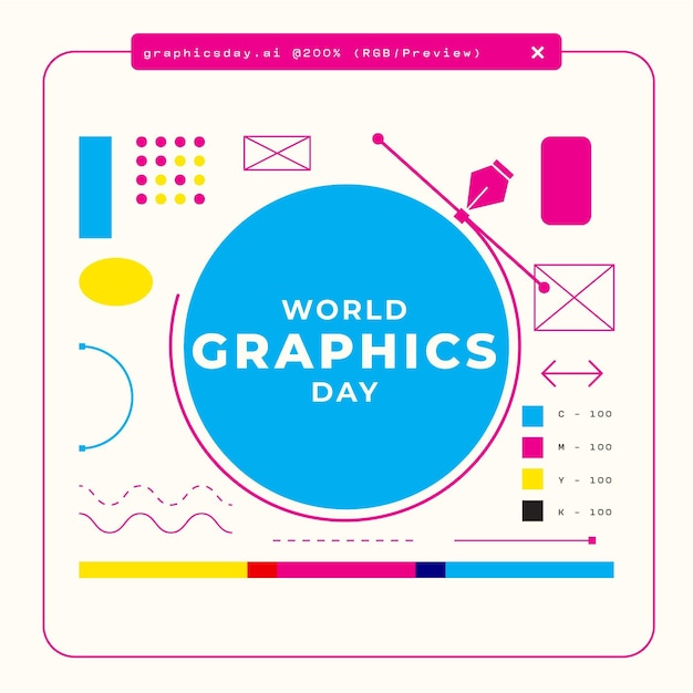 Gratis vector platte wereld grafische dag illustratie