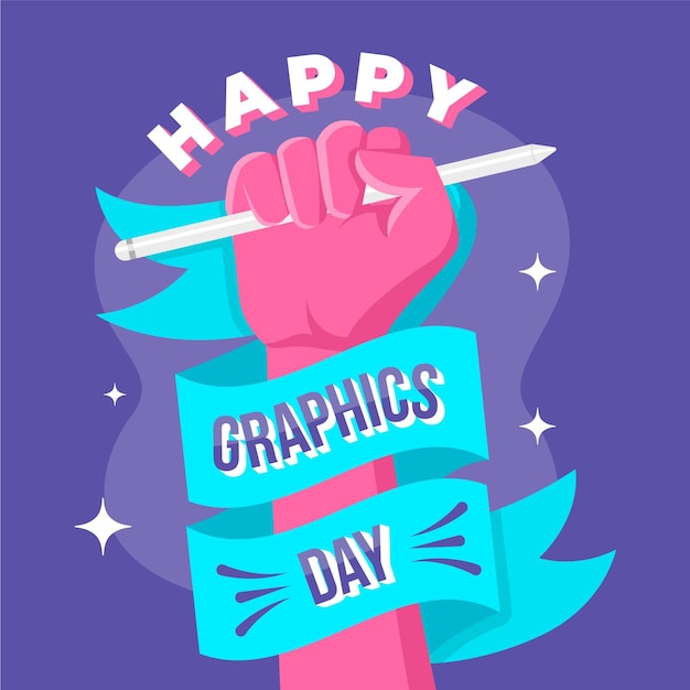 Gratis vector platte wereld grafische dag illustratie