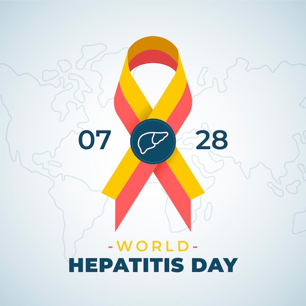 Gratis vector platte wereld hepatitis dag illustratie