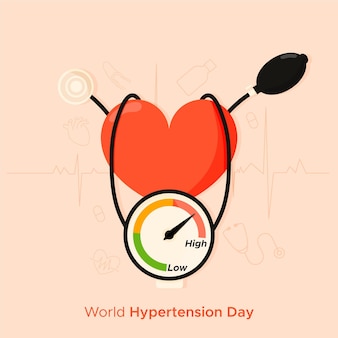 Platte wereld hypertensie dag illustratie