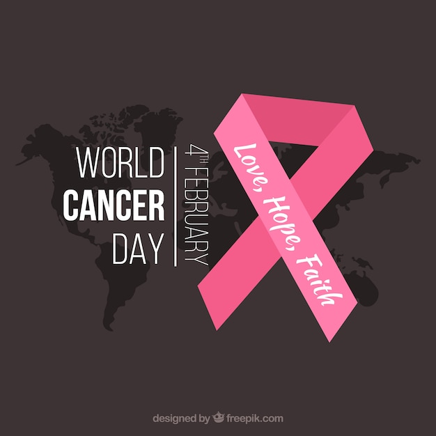 Platte wereld kanker dag achtergrond