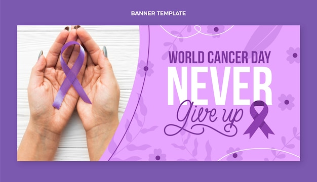 Platte wereld kanker dag horizontale banner