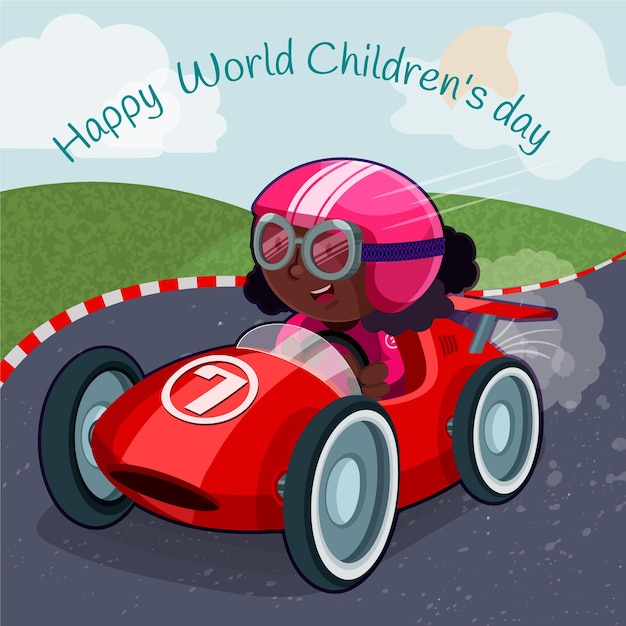 Gratis vector platte wereld kinderdag illustratie