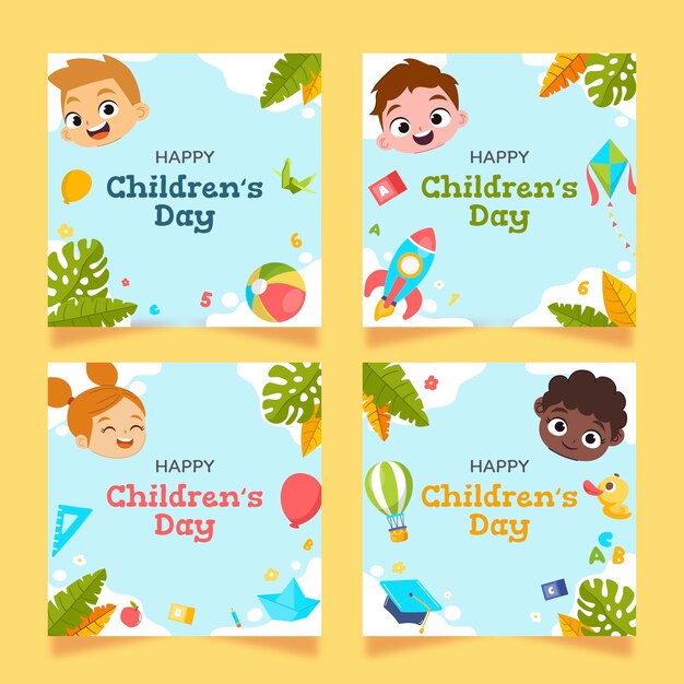 Platte wereld kinderdag instagram berichtencollectie