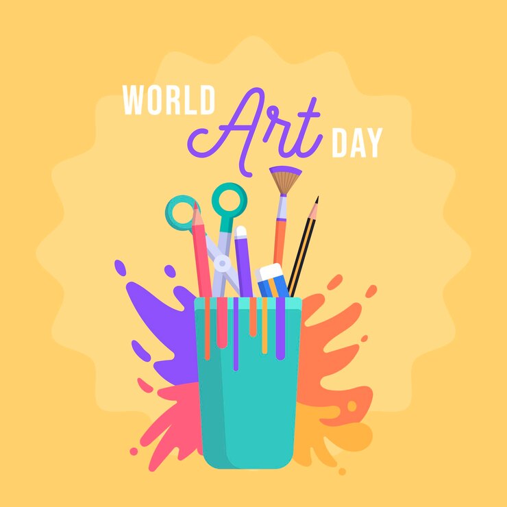 Gratis Vector platte wereld kunst dag illustratie