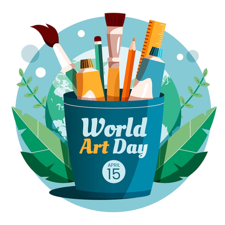 Gratis Vector platte wereld kunst dag illustratie