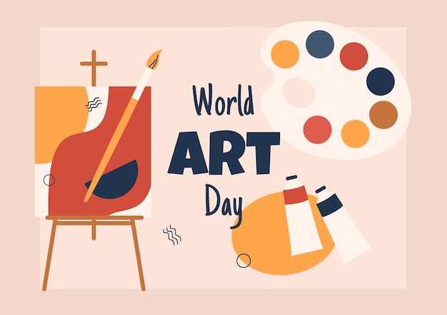 Gratis vector platte wereld kunst dag illustratie