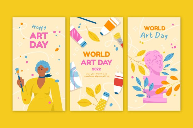 Platte wereld kunst dag instagram verhalencollectie