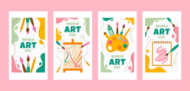 Platte wereld kunst dag instagram verhalencollectie