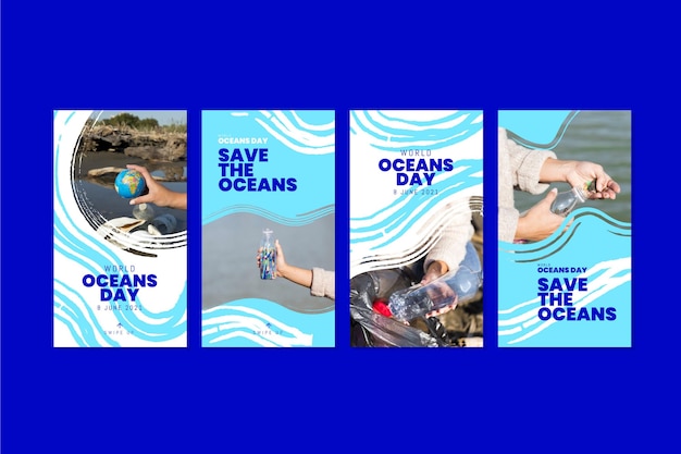 Platte wereld oceanen dag instagram verhalencollectie