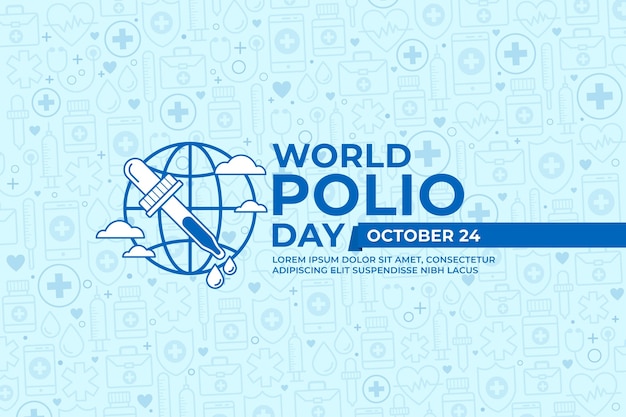 Gratis vector platte wereld polio dag achtergrond