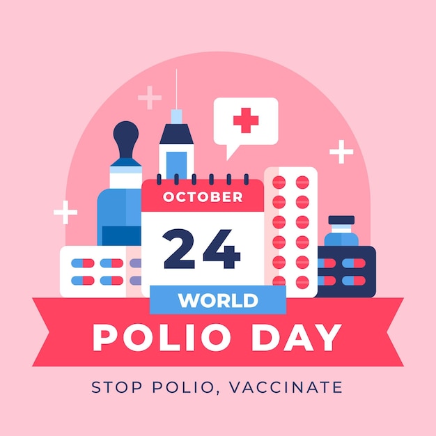 Gratis vector platte wereld polio dag illustratie