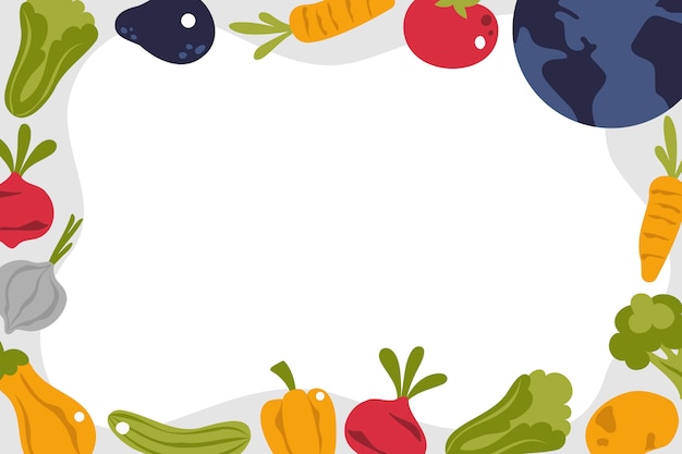 Gratis vector platte wereld vegetarische dag achtergrond