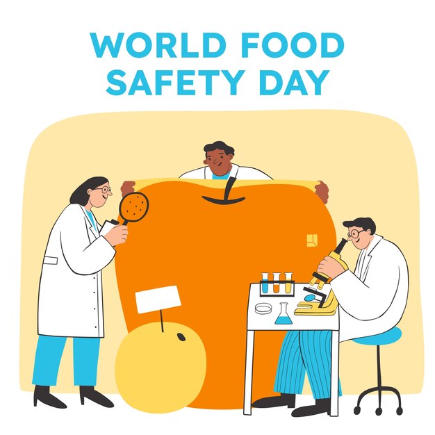 Platte wereld voedselveiligheid dag illustratie