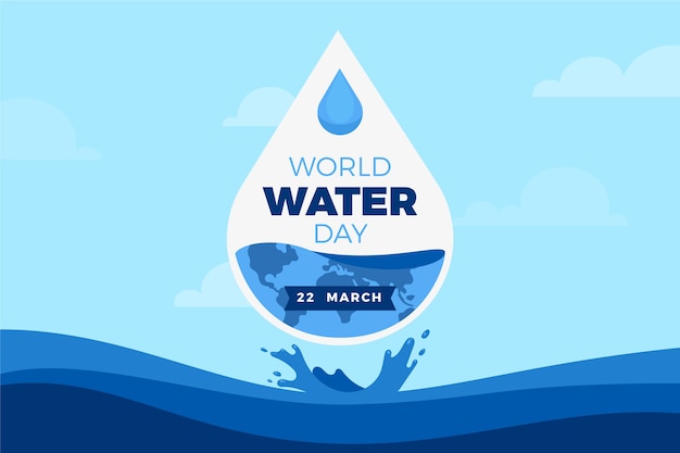 Platte wereld water dag achtergrond