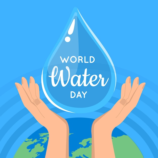 Gratis vector platte wereld water dag illustratie