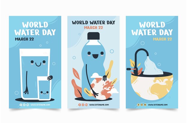 Platte wereld water dag instagram verhalencollectie