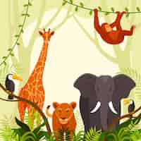 Gratis vector platte wereld wildlife dag illustratie