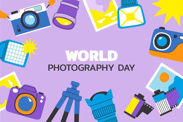 Platte wereldfotografie dag achtergrond