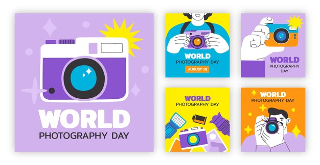Platte wereldfotografie dag instagram posts collectie